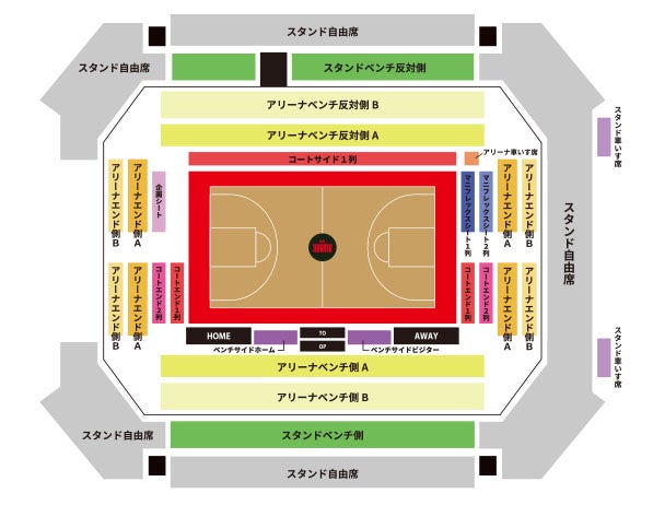 アルバルク東京2022-23シーズン 駒沢オリンピック公園総合運動場体育館 席図