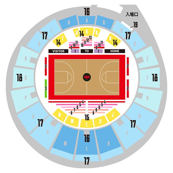 アルバルク東京2023-24シーズン 国立代々木競技場第二体育館 席図