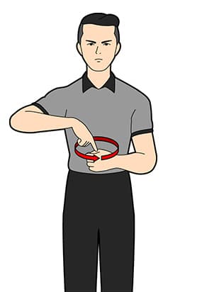 インターフェアの審判ジェスチャー